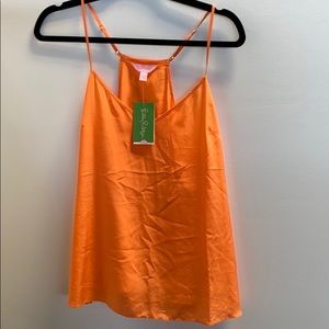Lilly  Pulitzer silk dusk top keen peach large